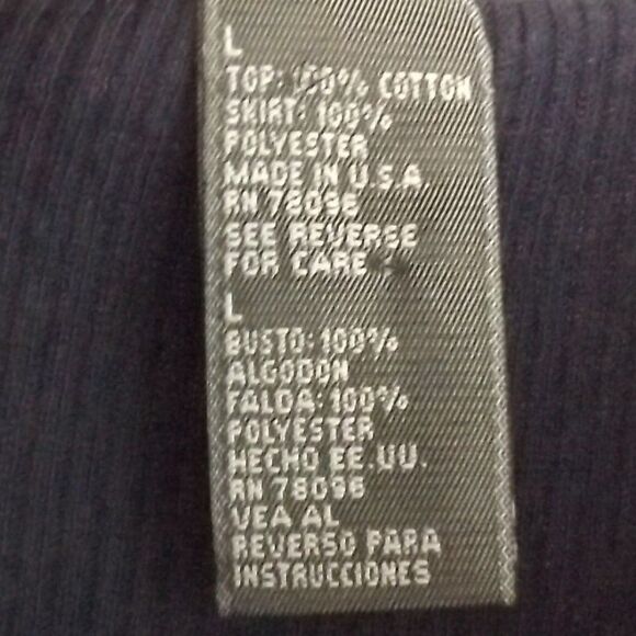 new EXPRESSIONS Dress, L, Vintage, Ribbed Blue Upper/Poly Maxi Skirt, Short slv - Picture 9 of 10